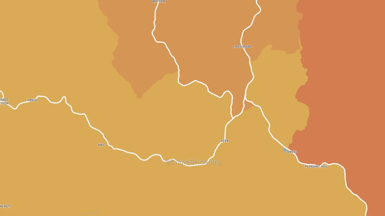 Deer, AR Map of Robbery Rates