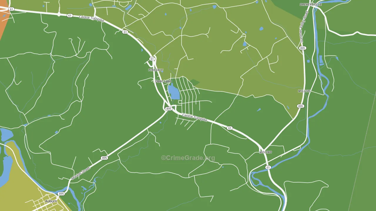 Deer Lake, PA Map of Robbery Rates