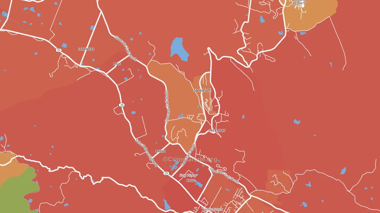 Deer Park, CA Map of Robbery Rates