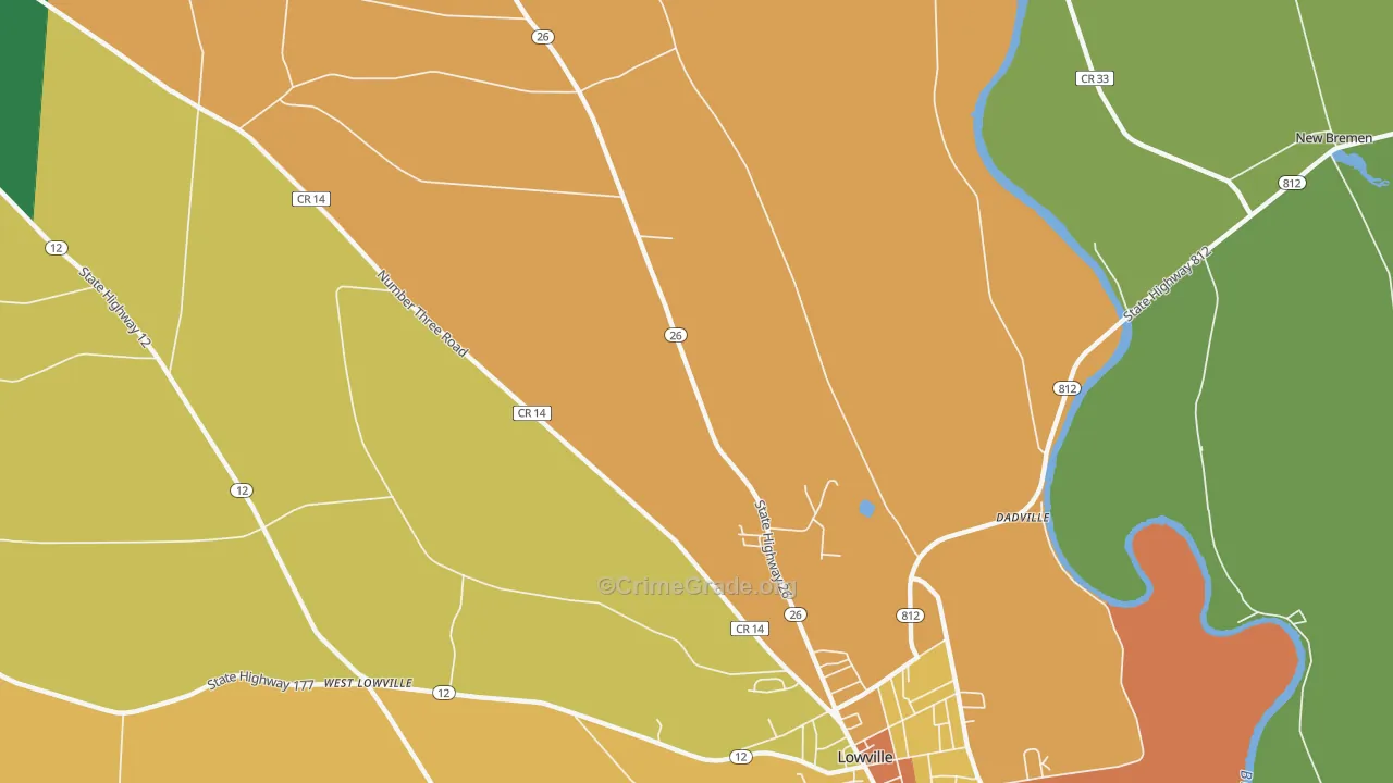 Deer River, NY Map of Robbery Rates