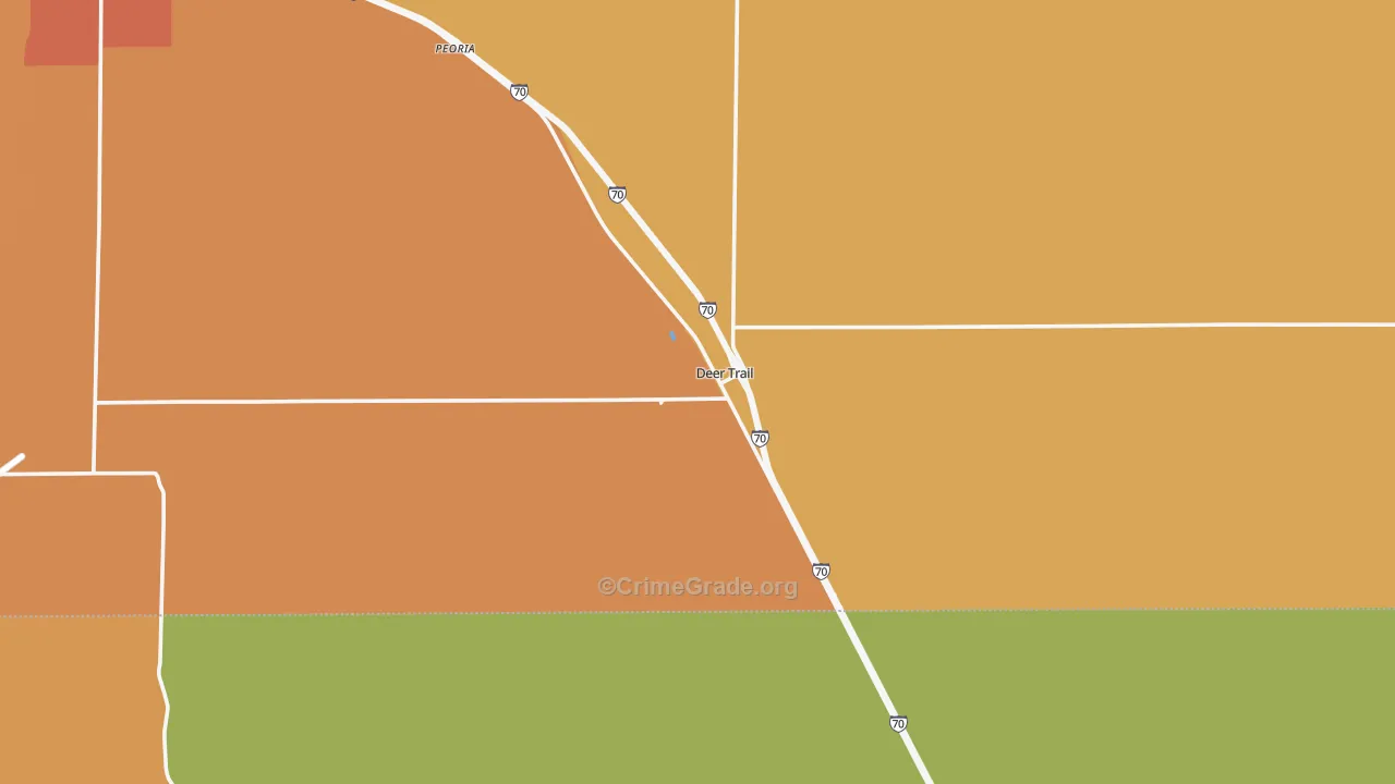 Deer Trail, CO Map of Robbery Rates