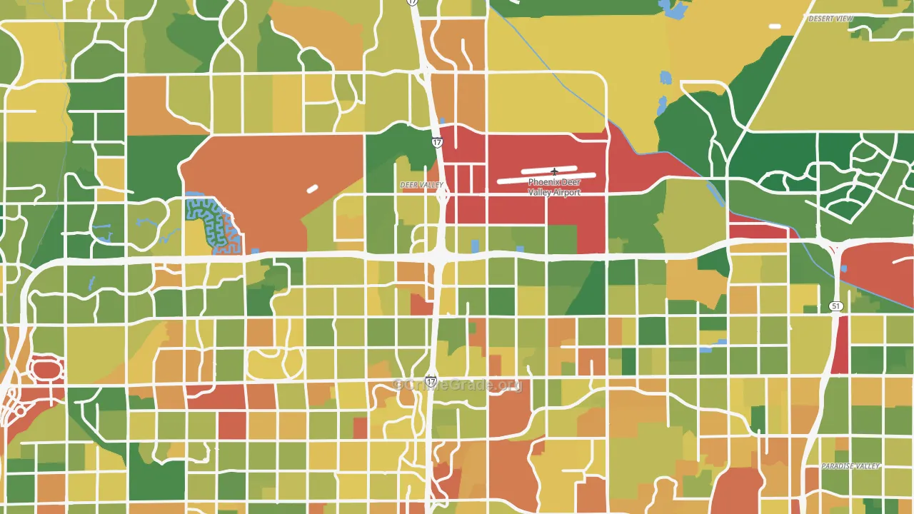 Deer Valley, Phoenix, AZ Map of Robbery Rates