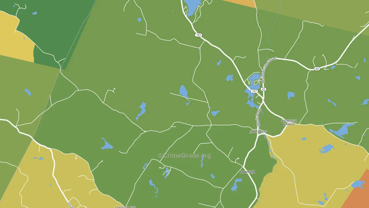 Deerfield Parade, NH Map of Robbery Rates