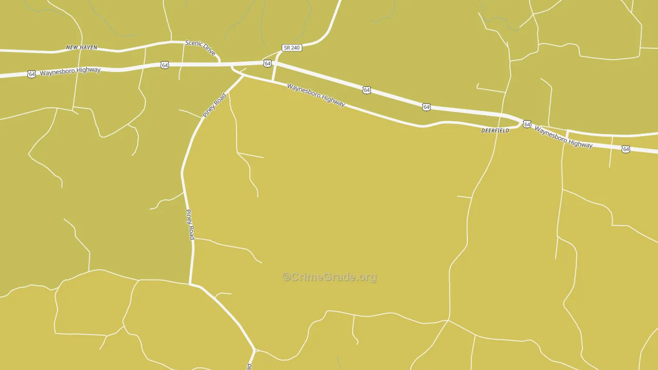 Deerfield, TN Map of Robbery Rates