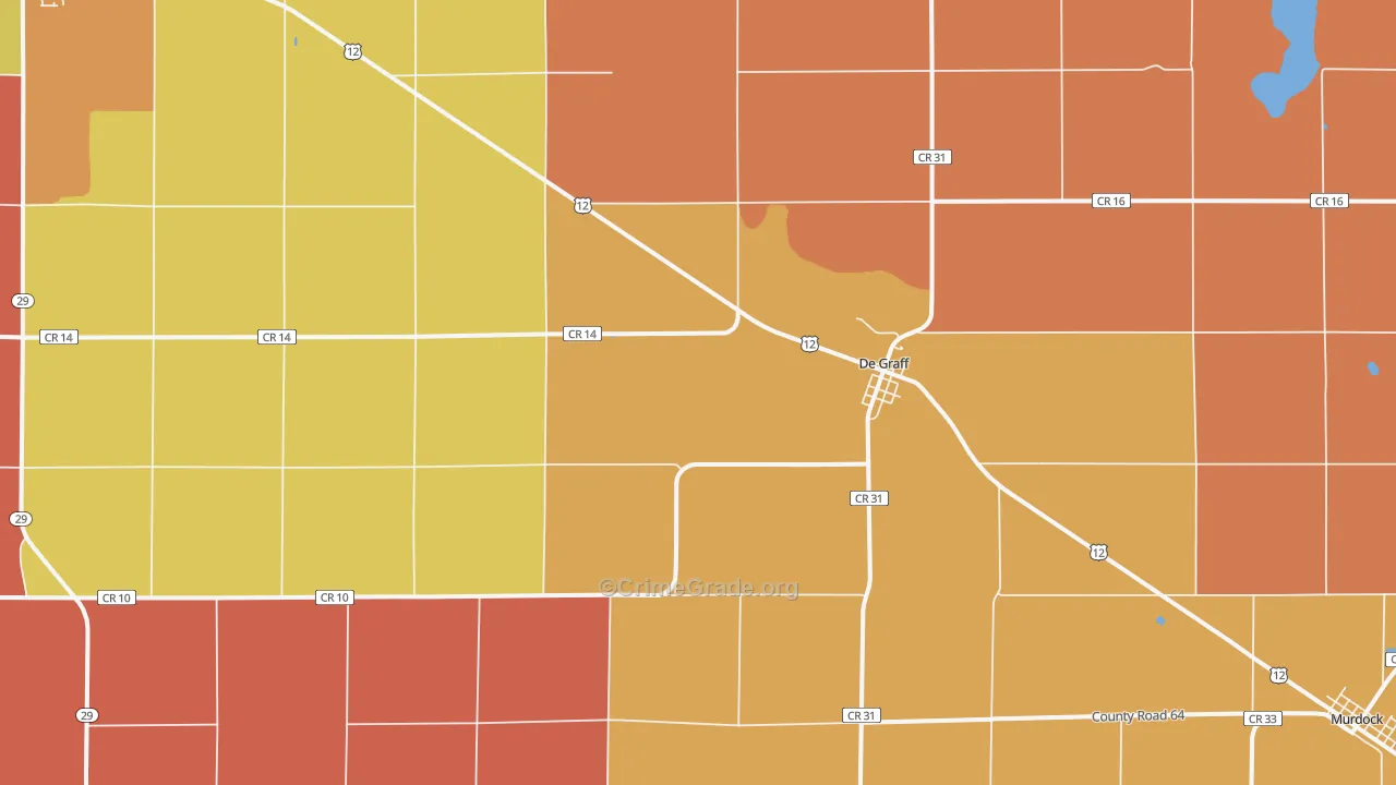 DeGraff, MN Map of Robbery Rates