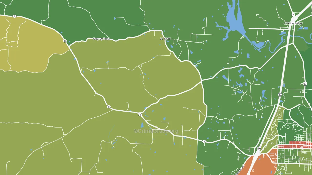 DeGray, AR Map of Robbery Rates