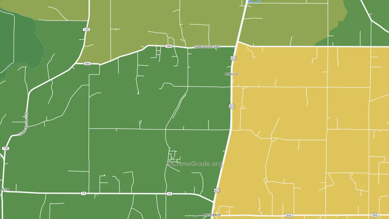 Dehlco, LA Map of Robbery Rates