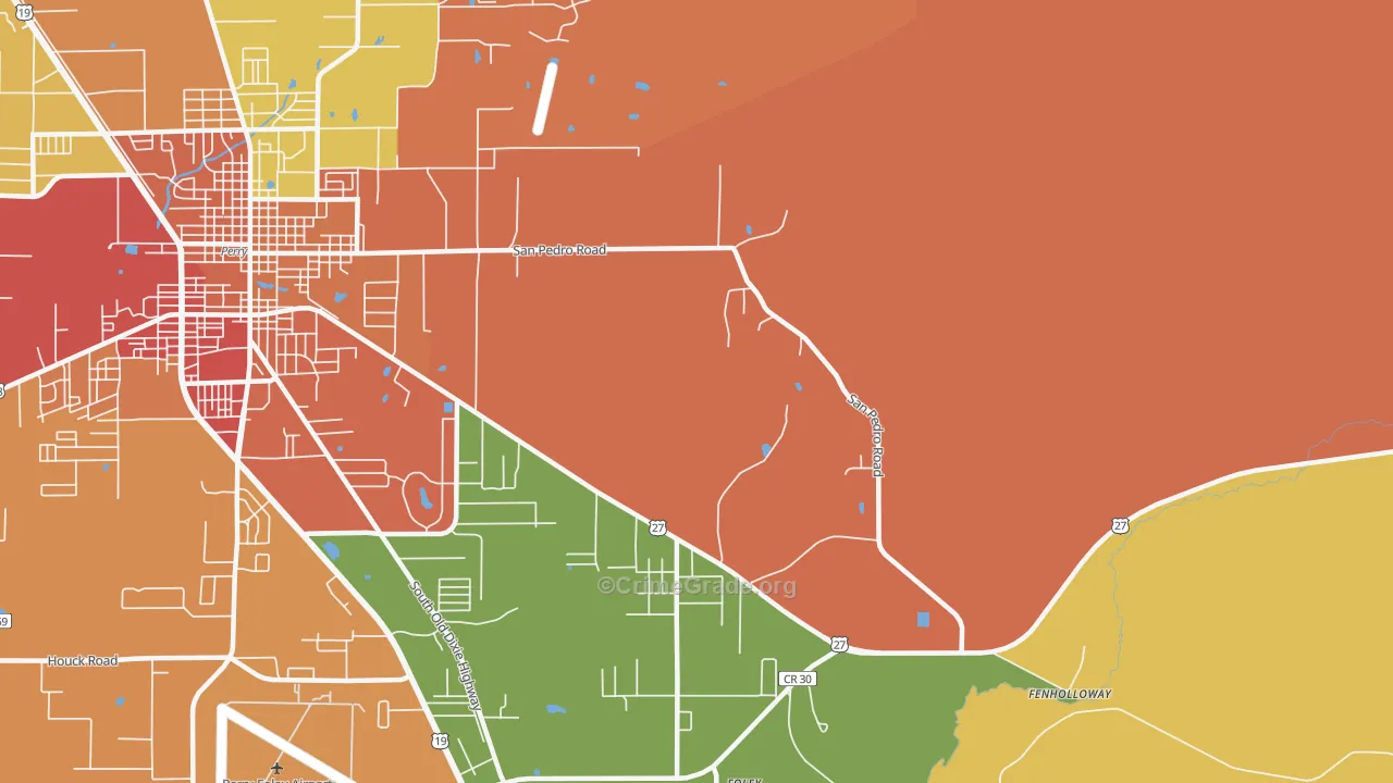 Dekle Beach, FL Map of Robbery Rates