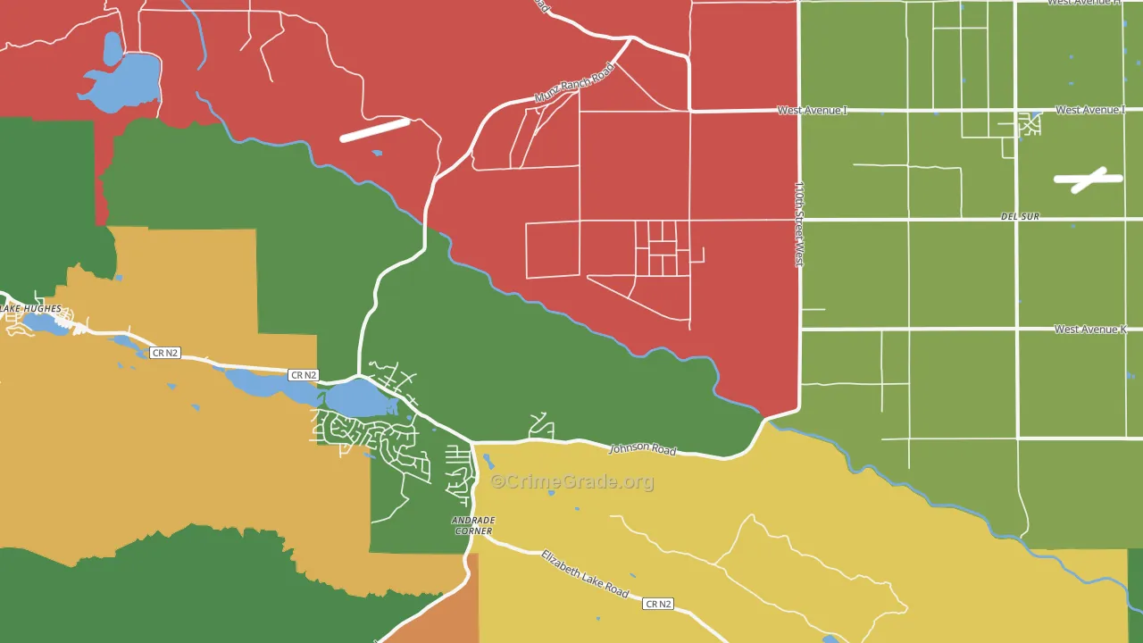 Del Sur, CA Map of Robbery Rates