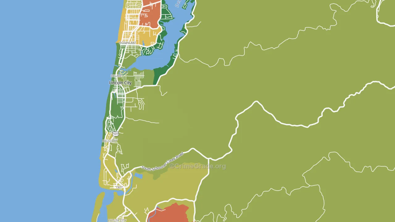 DeLake, OR Map of Robbery Rates