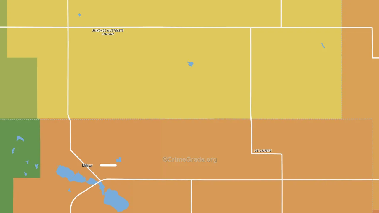 DeLamere, ND Map of Robbery Rates