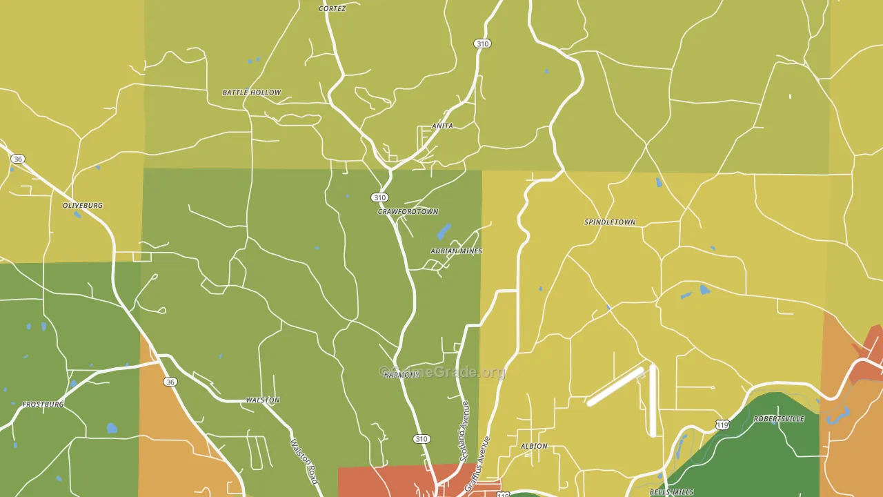 DeLancey, PA Map of Robbery Rates