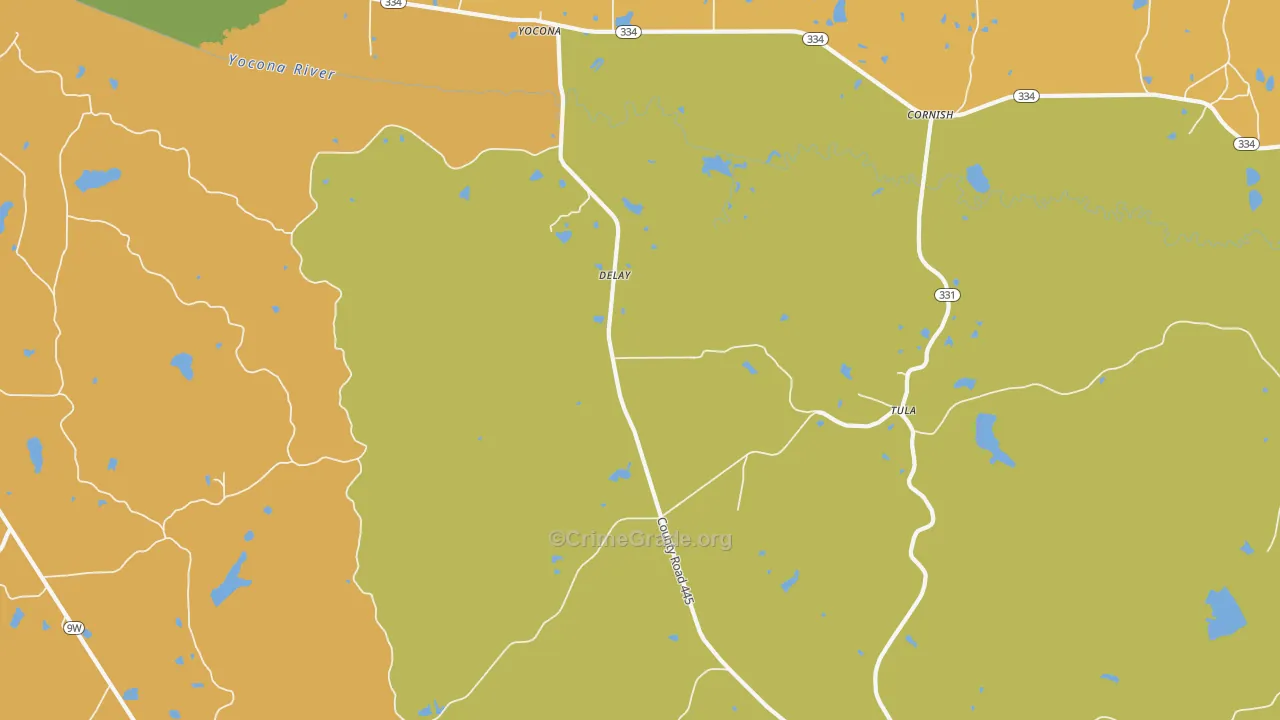 DeLay, MS Map of Robbery Rates