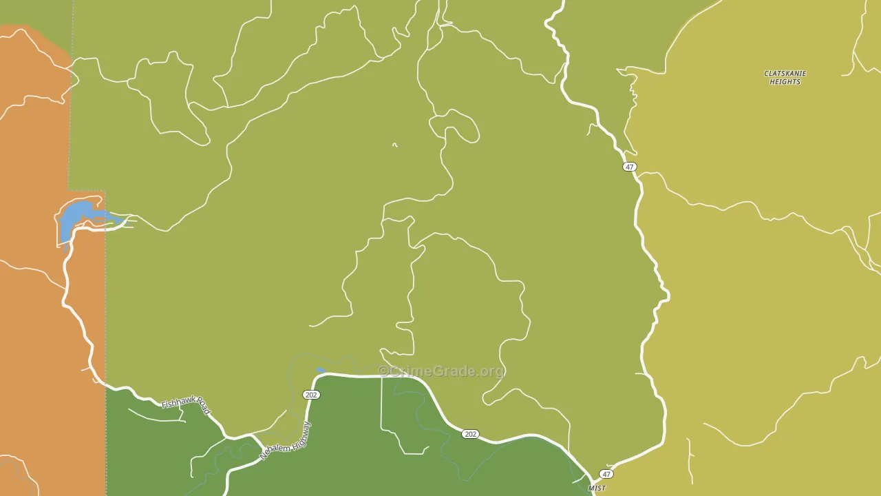 DeLena, OR Map of Robbery Rates