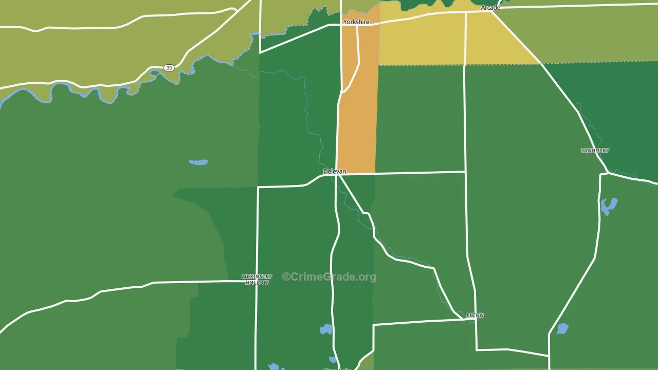 DeLevan, NY Map of Robbery Rates