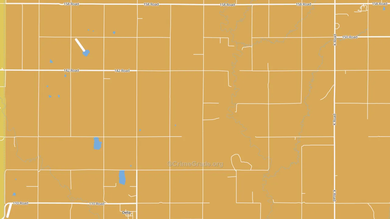 Delia, KS Map of Robbery Rates