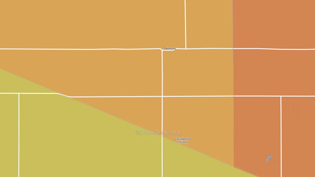 Delmont, SD Map of Robbery Rates