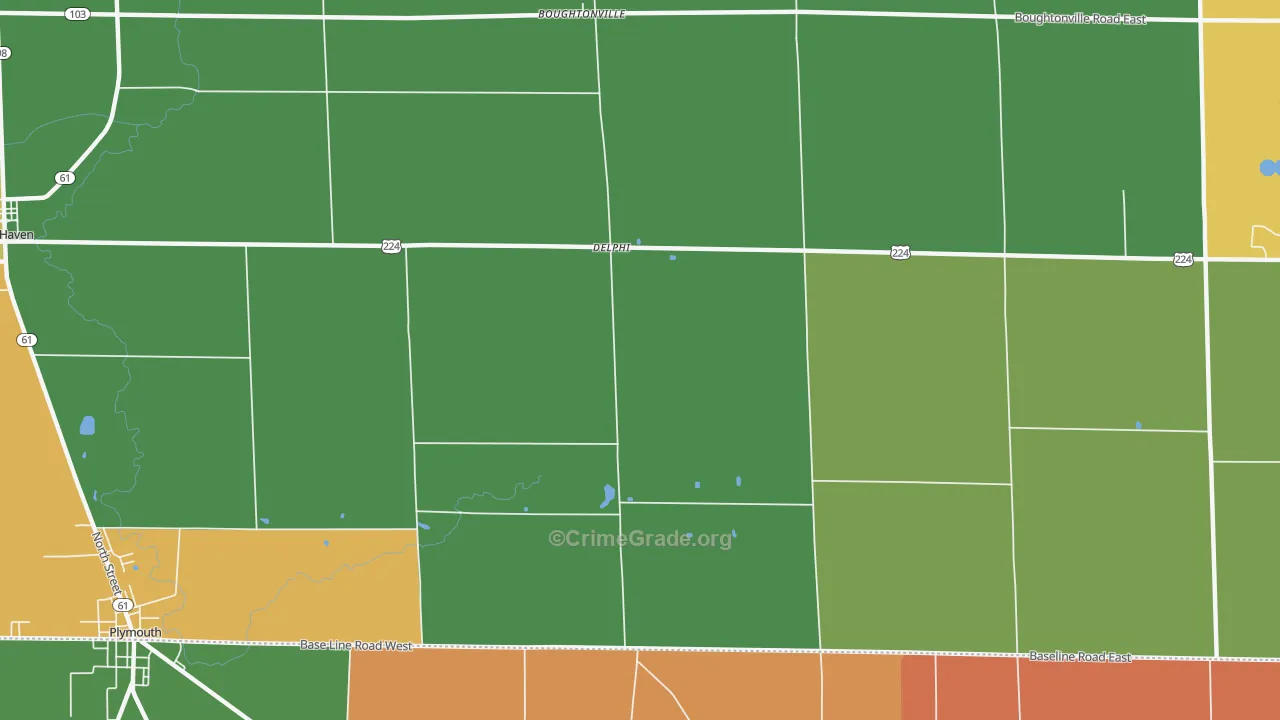Delphi, OH Map of Robbery Rates