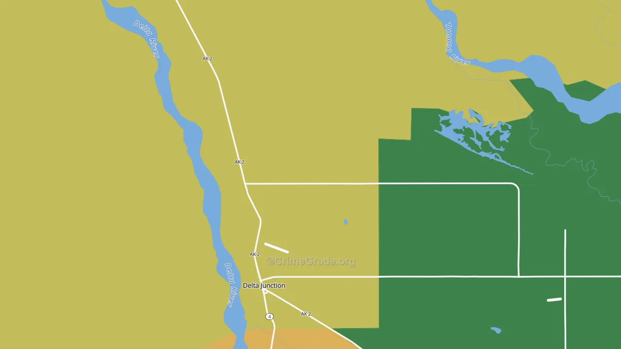 Delta Junction, AK Map of Robbery Rates