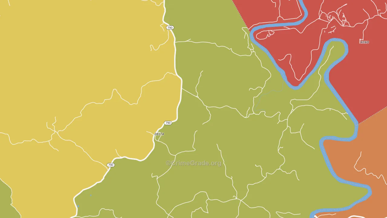 Delta, KY Map of Robbery Rates