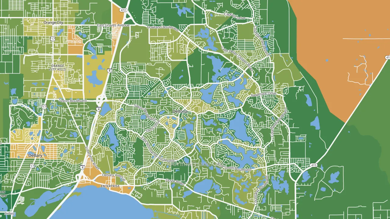 Deltona, FL Map of Robbery Rates