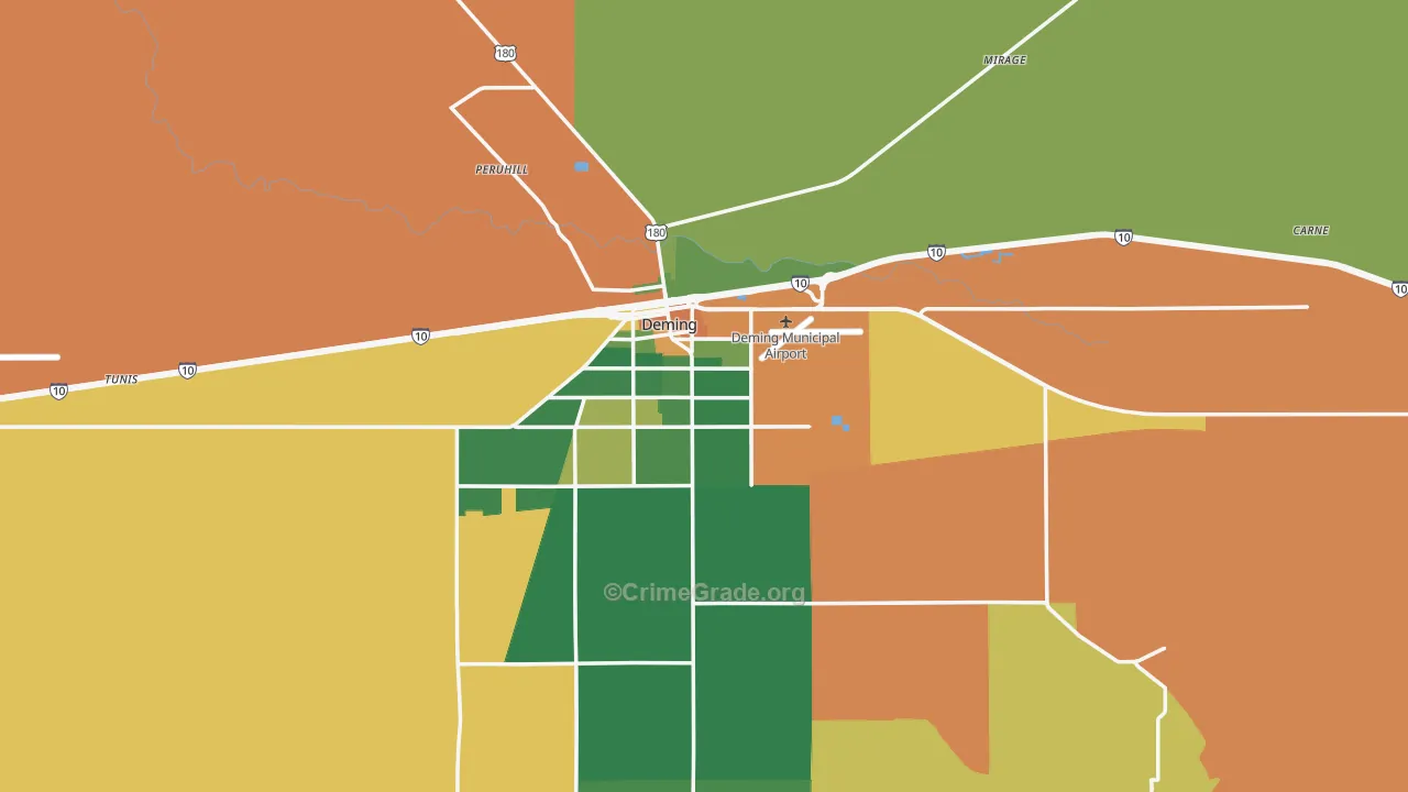 Deming, NM Map of Robbery Rates