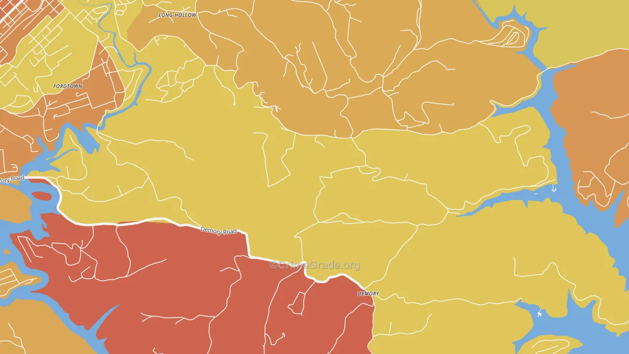 DeMory, TN Map of Robbery Rates