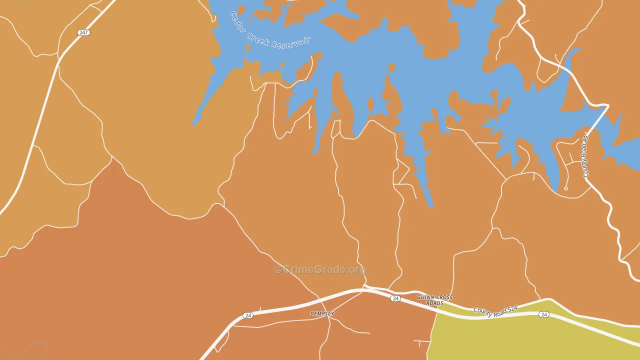 Dempsey, AL Map of Robbery Rates