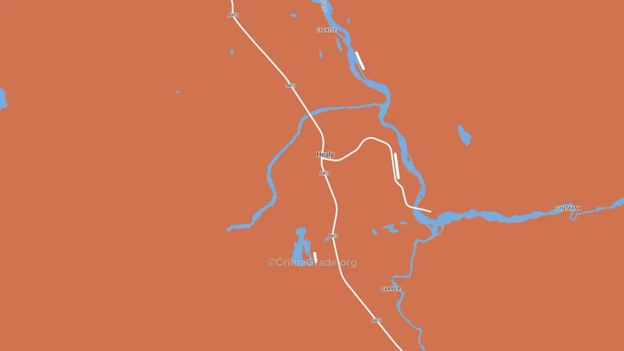Denali Borough, AK Map of Robbery Rates