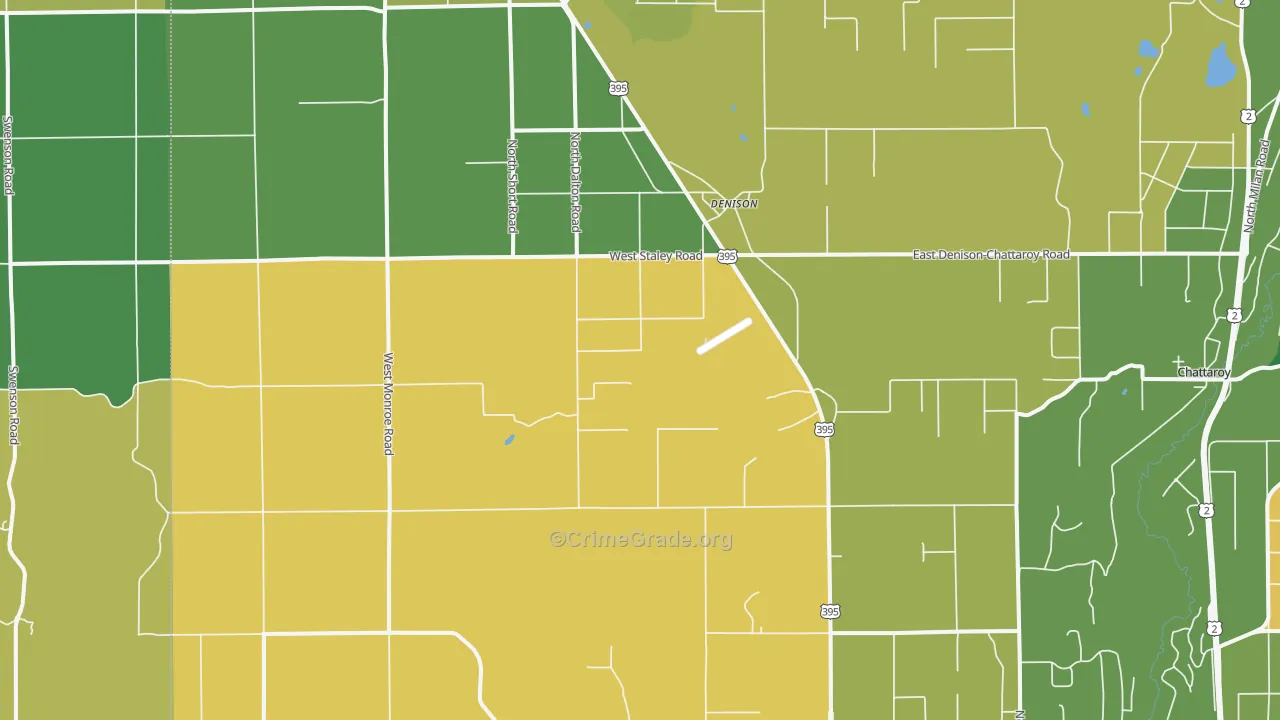 Denison, WA Map of Robbery Rates