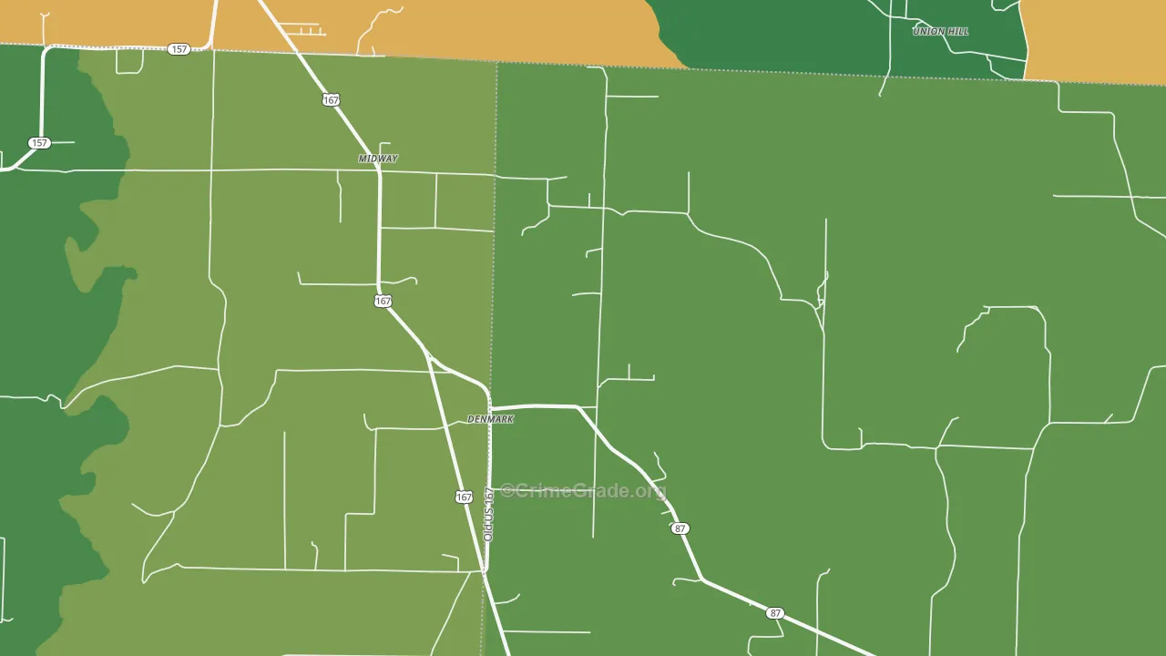 Denmark, AR Map of Robbery Rates