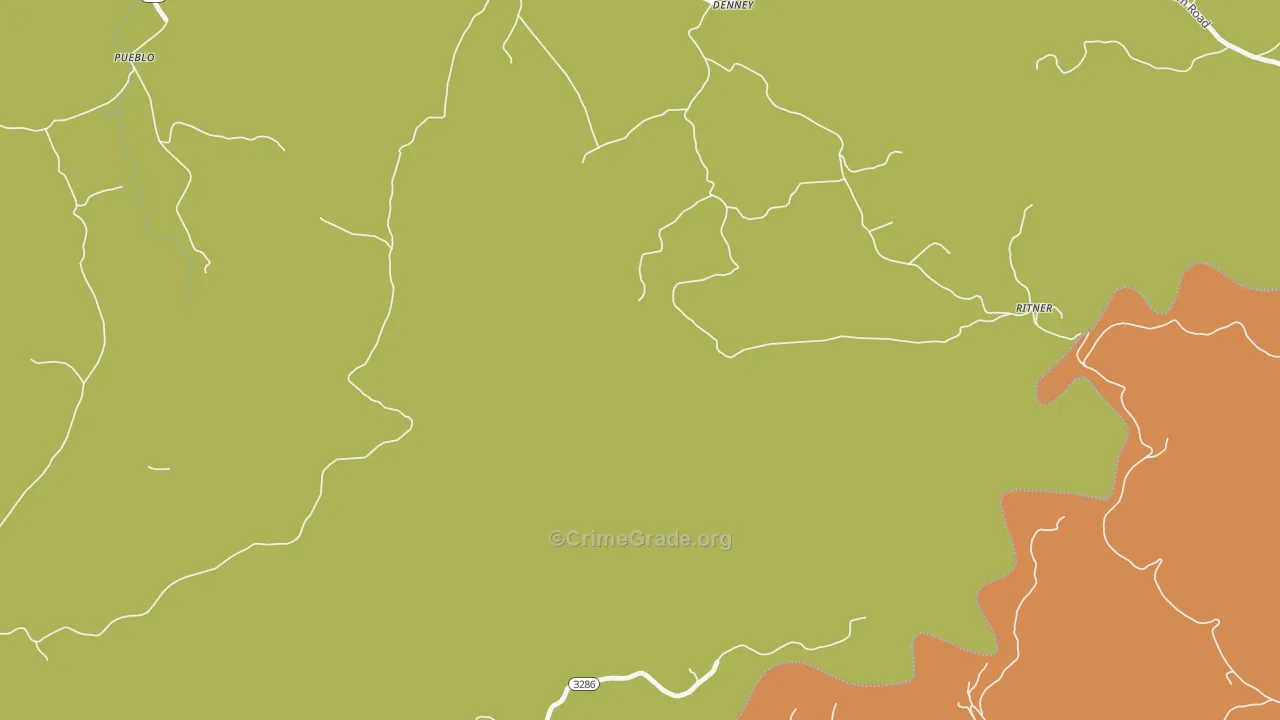 Denney, KY Map of Robbery Rates
