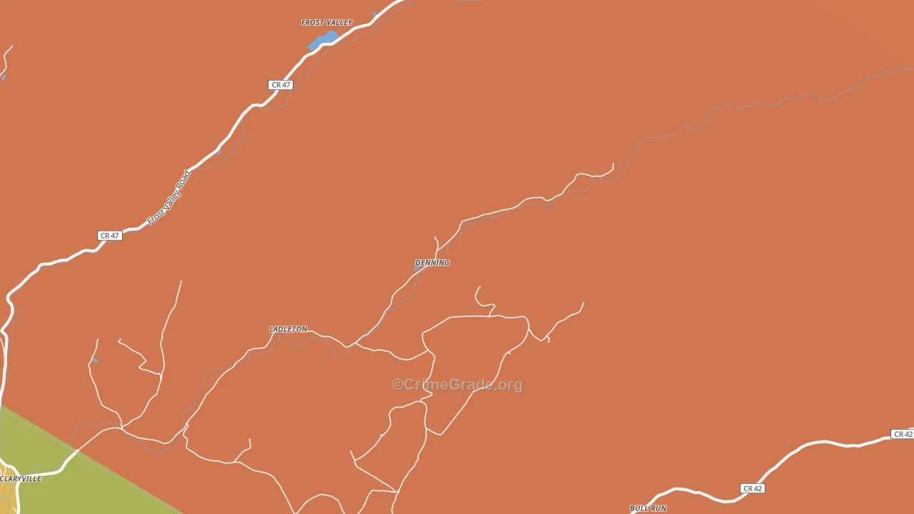 Denning, NY Map of Robbery Rates