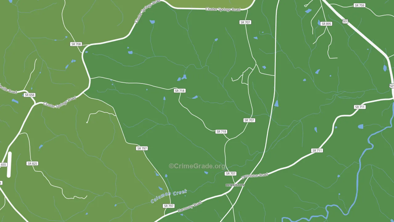 Denniston, VA Map of Robbery Rates