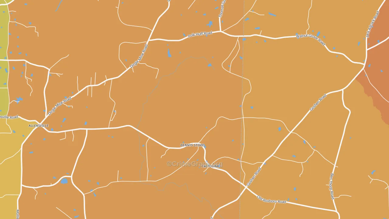 Denny Store, NC Map of Robbery Rates