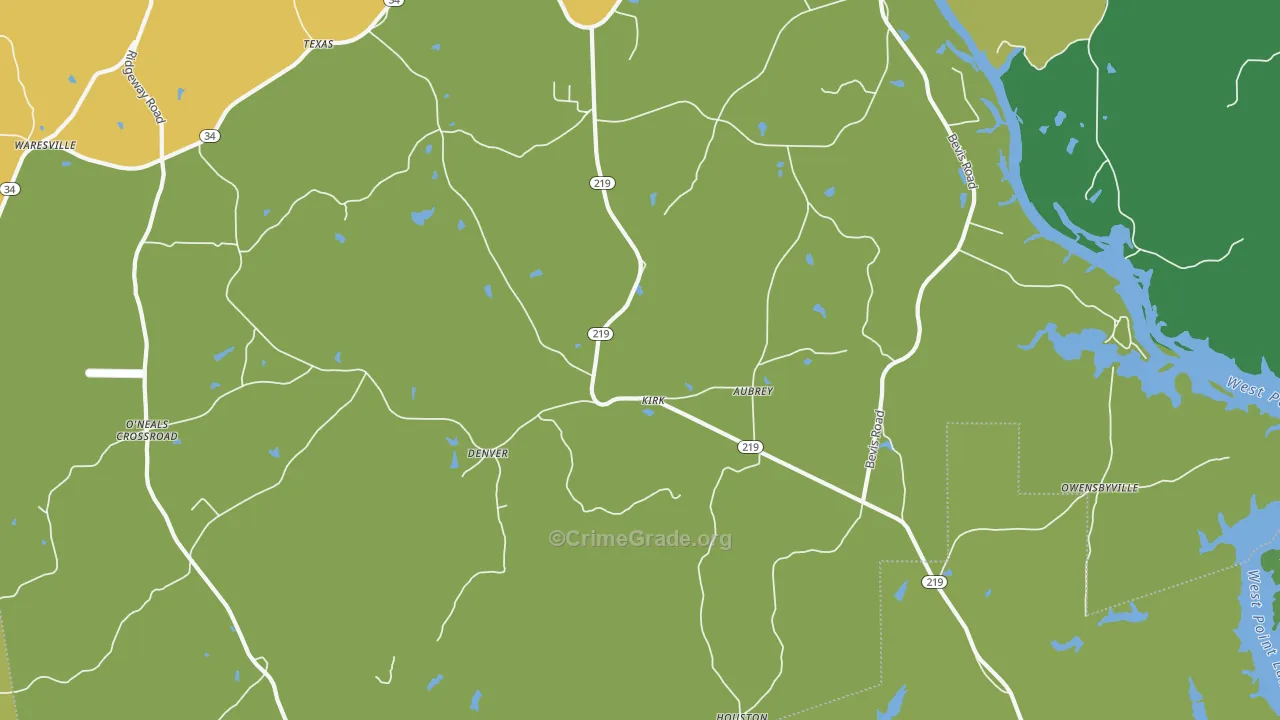 Denver, GA Map of Robbery Rates