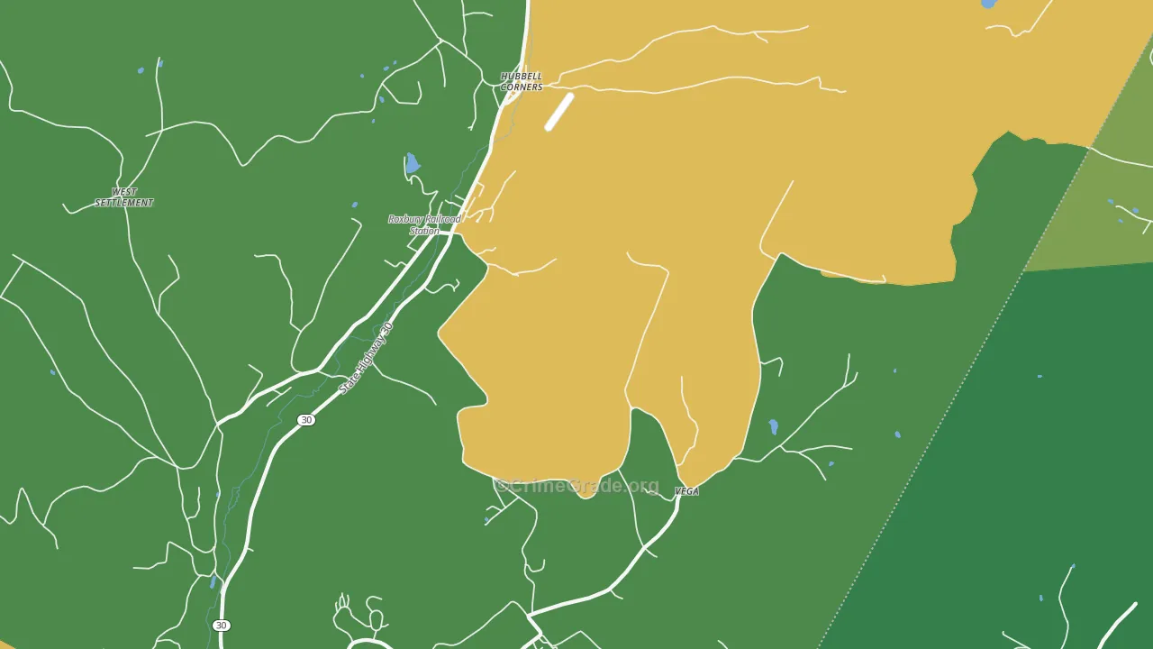 Denver, NY Map of Robbery Rates