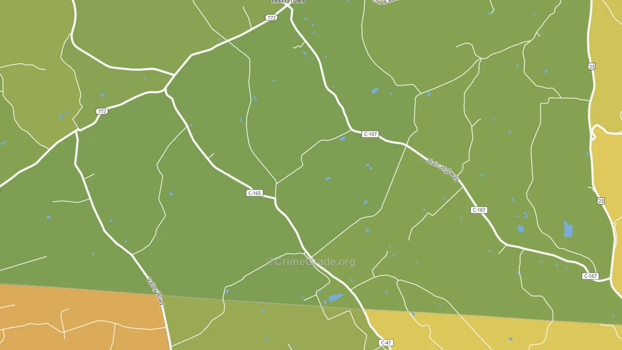 Denver, OH Map of Robbery Rates