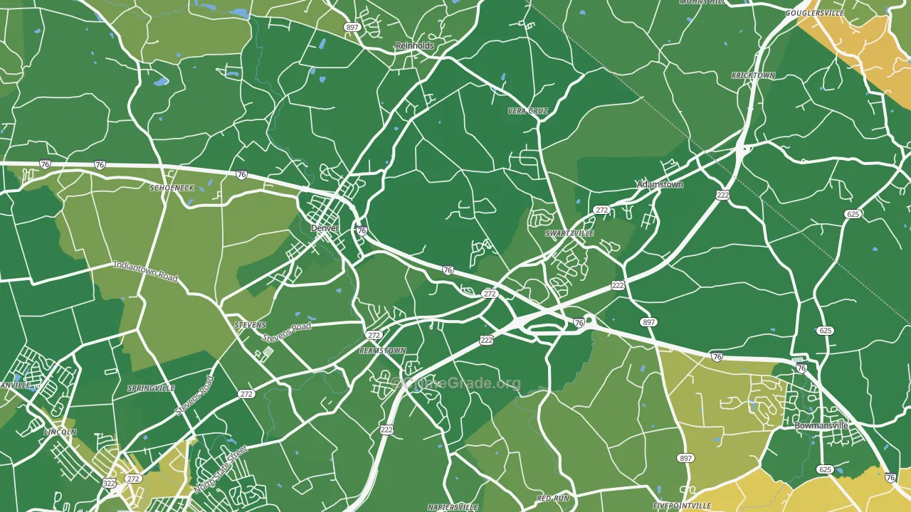 Denver, PA Map of Robbery Rates