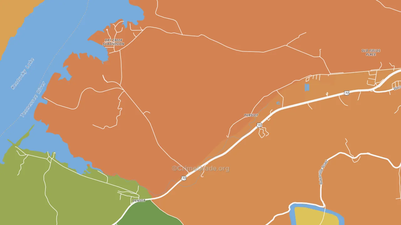 Denver, TN Map of Robbery Rates