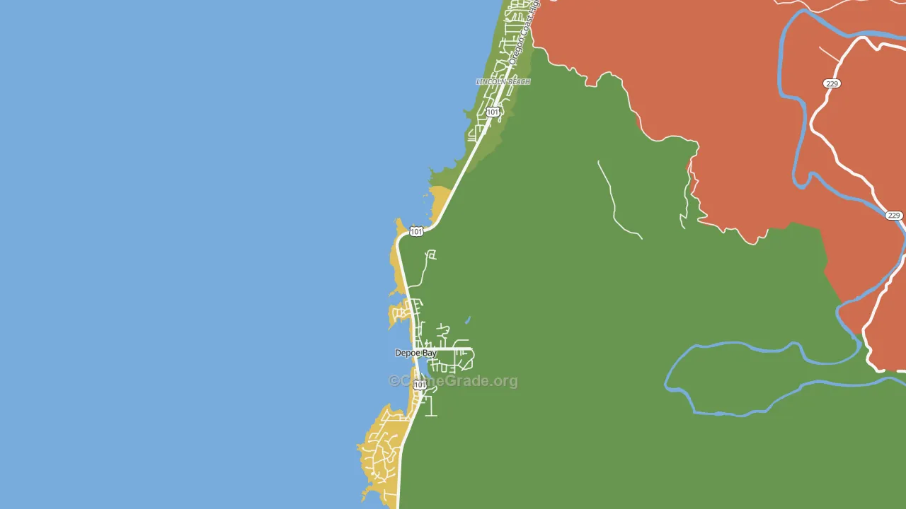Depoe Bay, OR Map of Robbery Rates