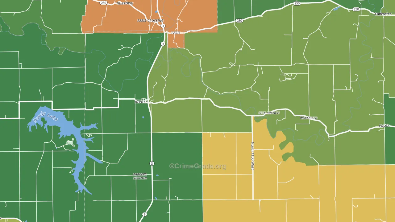 Deputy, IN Map of Robbery Rates