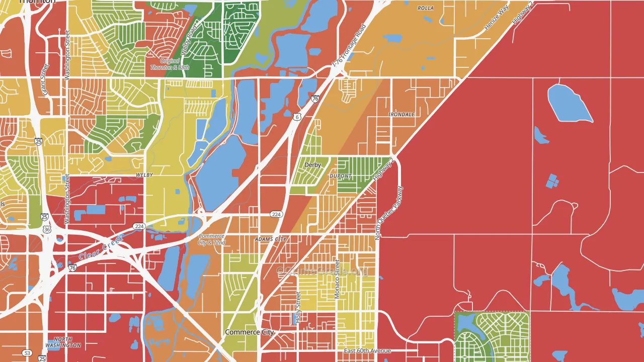 Derby, CO Map of Robbery Rates