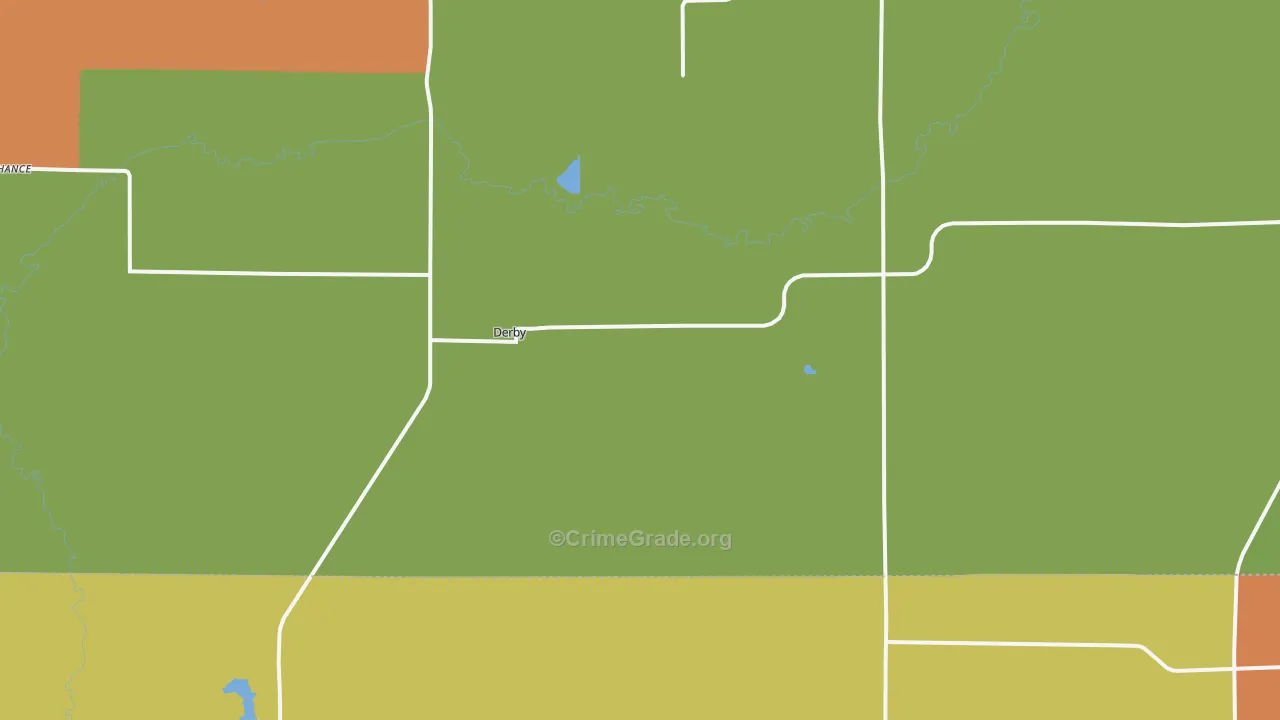 Derby, IA Map of Robbery Rates
