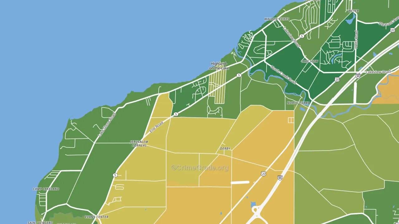 Derby, NY Map of Robbery Rates