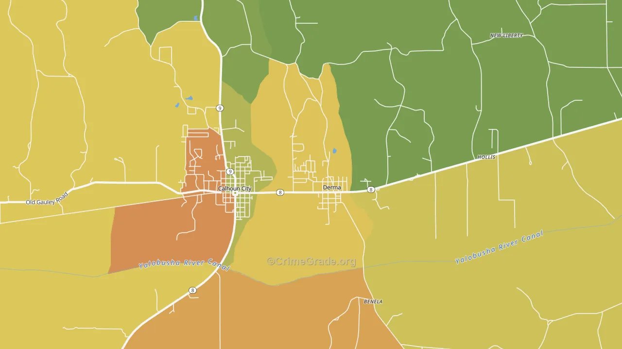 Derma, MS Map of Robbery Rates