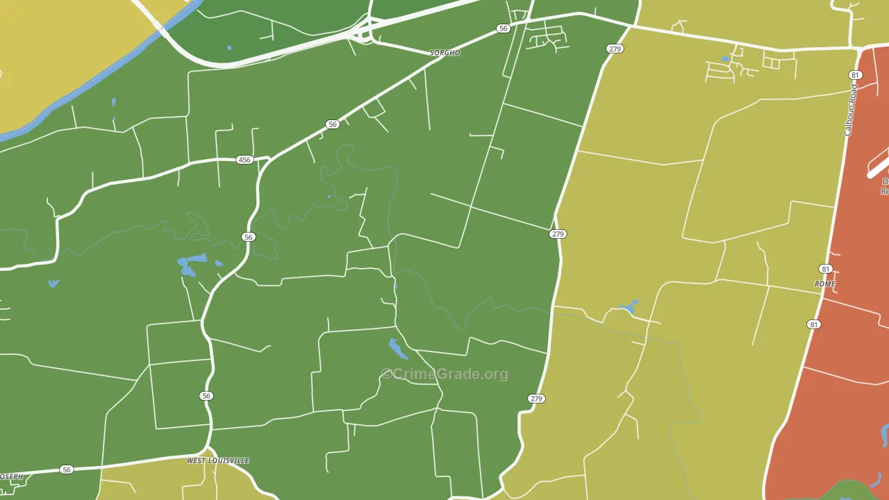Dermont, KY Map of Robbery Rates