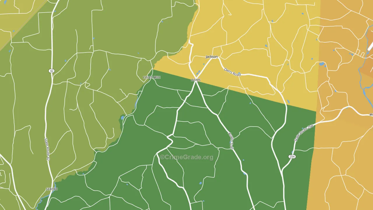 Derrs, PA Map of Robbery Rates