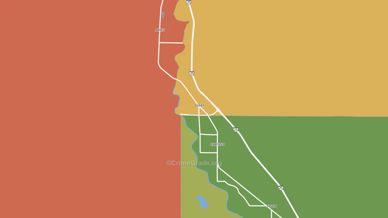 Derry, NM Map of Robbery Rates