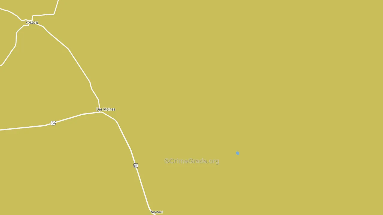 Des Moines, NM Map of Robbery Rates